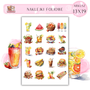 Naklejki Foliowe Jedzenie Piknik 13x19, Madam