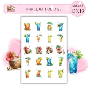 Naklejki Foliowe Letnie Napoje Drinki 13x19, Madam