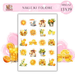 Naklejki Foliowe Żółte Inspiracje Słoneczniki Słońce 13x19, Madam