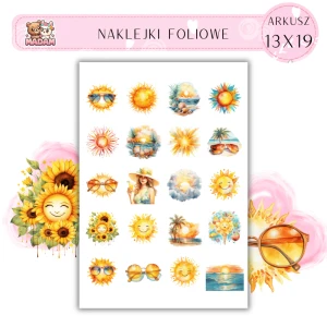 Naklejki Foliowe Wakacje Słońce 13x19, Madam