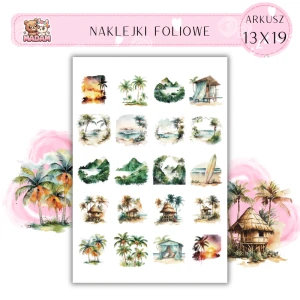 Naklejki Foliowe Wakacje Podróże Tropiki 13x19, Madam