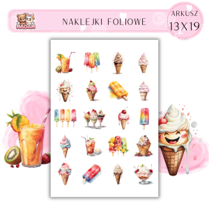 Naklejki Foliowe Lody 13x19, Madam