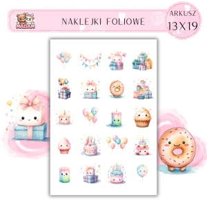 Naklejki Foliowe Urodziny Impreza 13x19, Madam