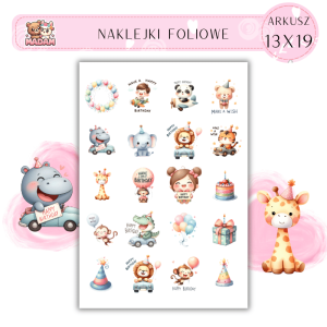 Naklejki Foliowe Urodziny 13x19, Madam