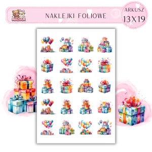 Naklejki Foliowe Urodziny Prezenty 13x19, Madam