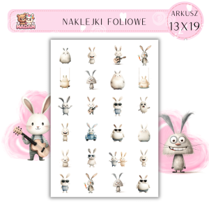 Naklejki Foliowe Króliki 13x19, Madam