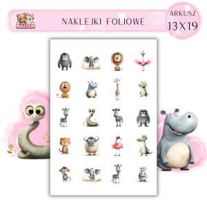 Naklejki Foliowe Safari Zwierzęta 13x19, Madam