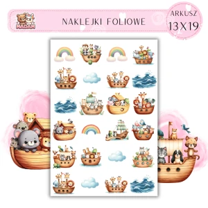Naklejki Foliowe Zwierzaki na statku Arka 13x19, Madam