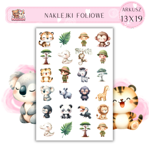 Naklejki Foliowe Wyprawa na Safari Zwierzęta 13x19, Madam