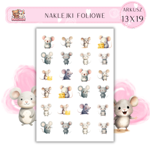 Naklejki Foliowe Myszy Myszki 13x19, Madam