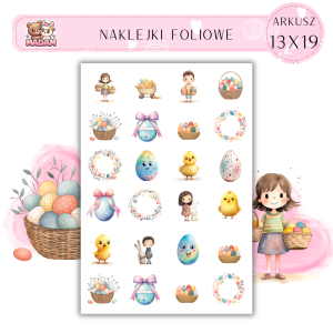 Naklejki Foliowe Wielkanoc 13x19, Madam