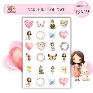 Naklejki Foliowe Wiosenne Serca 13x19, Madam