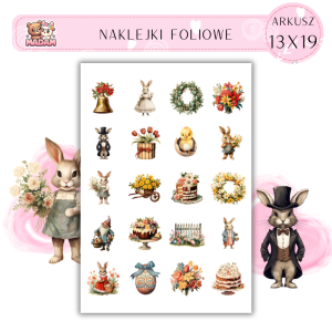 Naklejki Foliowe Wielkanoc 13x19, Madam
