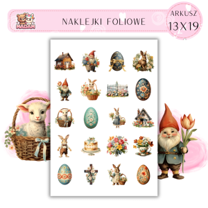 Naklejki Foliowe Wielkanoc Jajka 13x19, Madam