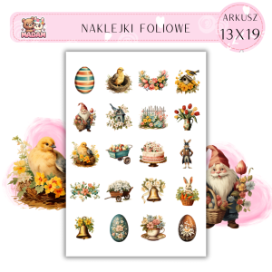 Naklejki Foliowe Wielkanoc 13x19, Madam