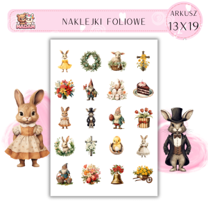 Naklejki Foliowe Wielkanoc 13x19, Madam