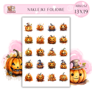 Naklejki Foliowe Dynie Halloween 13x19, Madam