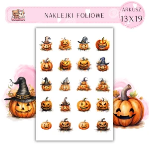 Naklejki Foliowe Dynie Halloween 13x19, Madam