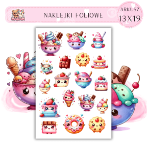 Naklejki Foliowe Kawaii Desery 13x19, Madam