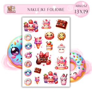 Naklejki Foliowe Kawaii Słodkości 13x19, Madam