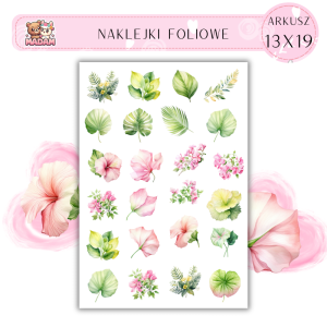 Naklejki Foliowe Zielone Liście 13x19, Madam