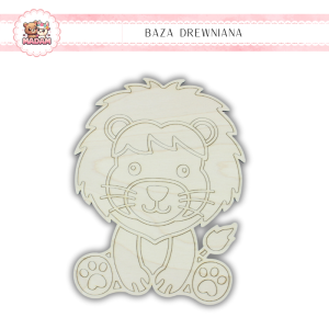 Baza drewniana do dekoracji Lew 20 cm, MaDam