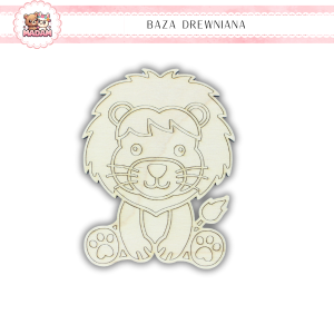 Baza drewniana do dekoracji Lew 10 cm, MaDam