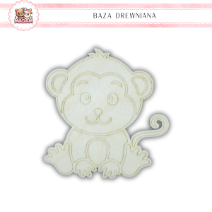 Baza drewniana do dekoracji Małpka 10 cm, MaDam