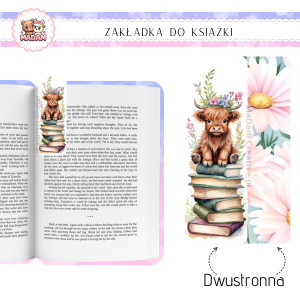 Zakładka do książki tradycyjna dwustronna Włochata Krowa, MaDam