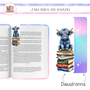 Zakładka do książki tradycyjna dwustronna Włochata Krowa, MaDam