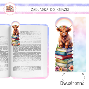 Zakładka do książki tradycyjna dwustronna Włochata Krowa, MaDam