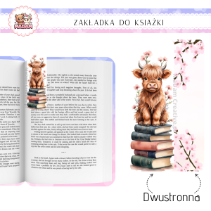 Zakładka do książki tradycyjna dwustronna Włochata Krowa, MaDam