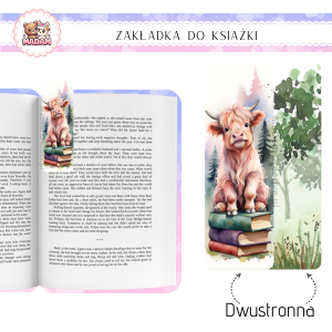 Zakładka do książki tradycyjna dwustronna Włochata Krowa, MaDam