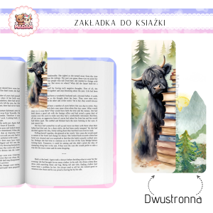 Zakładka do książki tradycyjna dwustronna Włochata Krowa, MaDam