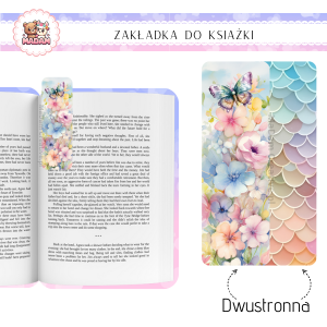 Zakładka do książki tradycyjna dwustronna Motyl Kwiaty, MaDam