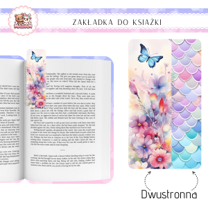 Zakładka do książki tradycyjna dwustronna Motyl Kwiaty, MaDam