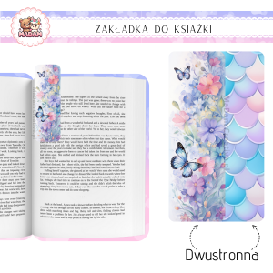 Zakładka do książki tradycyjna dwustronna Motyl Kwiaty, MaDam
