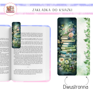 Zakładka do książki tradycyjna dwustronna Kwiaty i Książki, MaDam