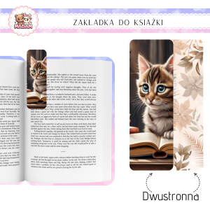 Zakładka do książki tradycyjna dwustronna Kot, MaDam