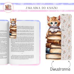 Zakładka do książki tradycyjna dwustronna Kot, MaDam