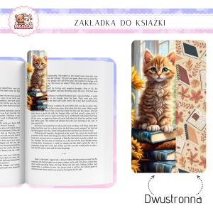 Zakładka do książki tradycyjna dwustronna Kot, MaDam