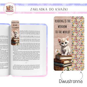 Zakładka do książki tradycyjna dwustronna Słodki Kotek, MaDam