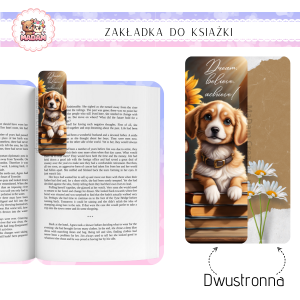 Zakładka do książki tradycyjna dwustronna Pies Książki, MaDam