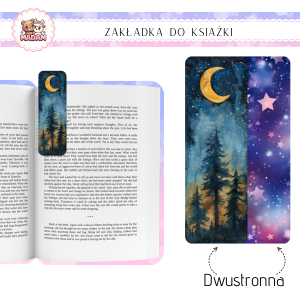Zakładka do książki tradycyjna dwustronna Leśna Noc, MaDam