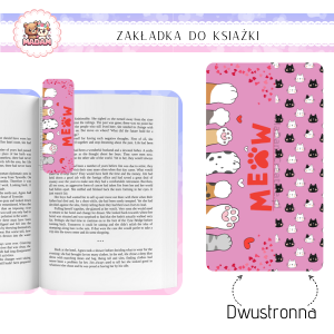 Zakładka do książki tradycyjna dwustronna Mew Kotek Książki, MaDam