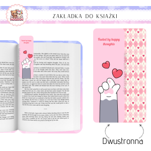 Zakładka do książki tradycyjna dwustronna Łapa kota, MaDam