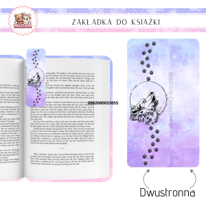 Zakładka do książki tradycyjna dwustronna Wilk, MaDam