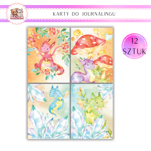 Karty do Journalingu 12 sztuk 160g Smoki Vintage, MaDam