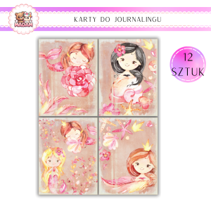 Karty do Journalingu 12 sztuk 160g Syrenki Vintage, MaDam