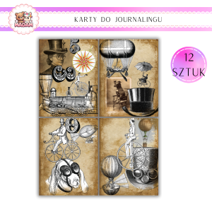 Karty do Journalingu 12 sztuk 160g Vintage, MaDam